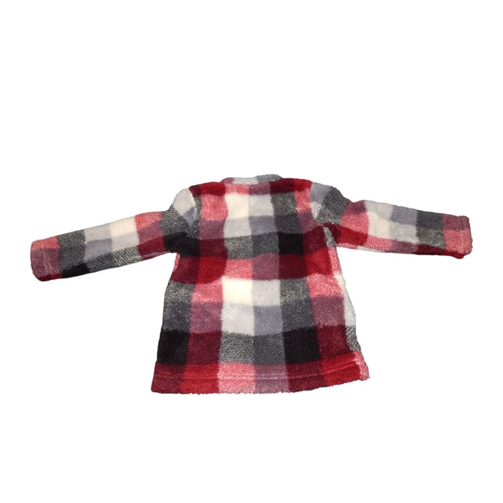 Carter's Toddler Boys 4T Red Black White Buffalo Plaid Fleece 1/4 Zip Pullover - Picture 4 of 4